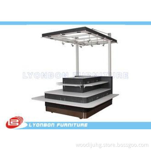 MDF Shopping Mall Wooden Kiosk With Wheels , SGS Mobile Dis